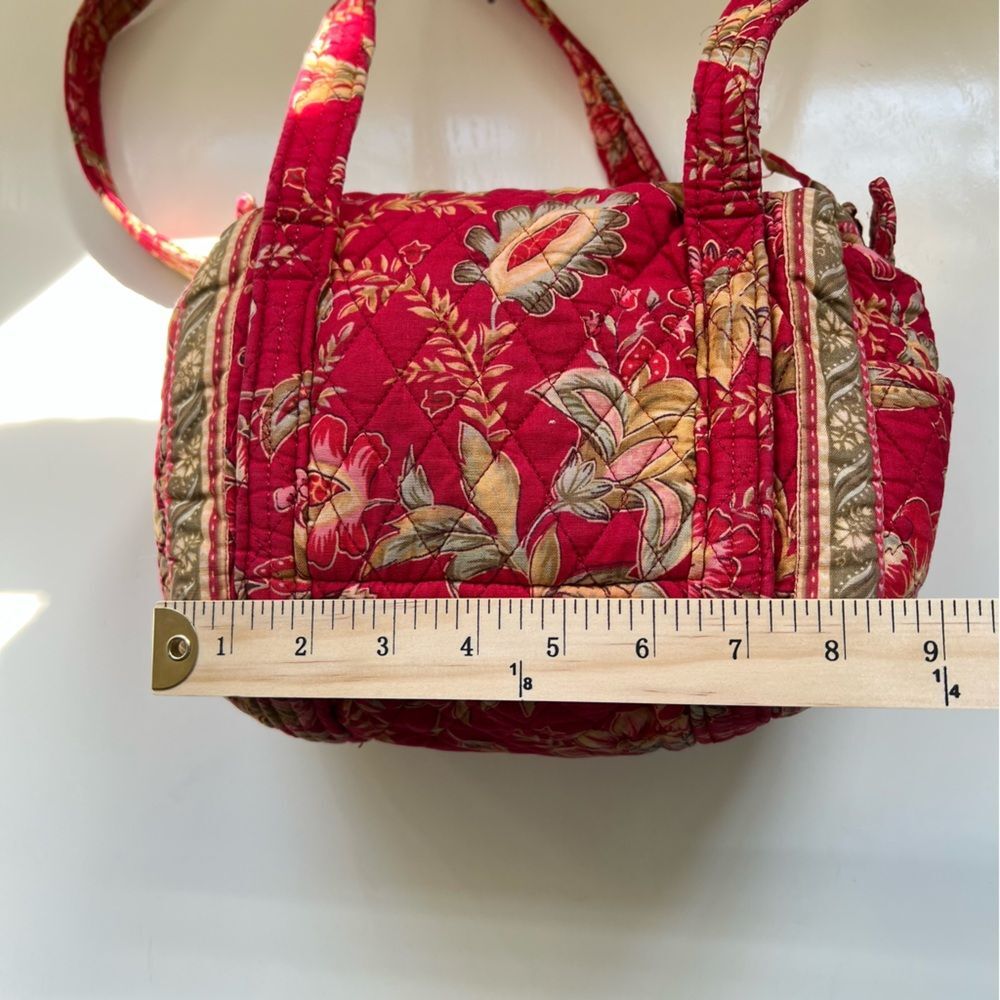 Quilted Shoulder Bag Mini Floral Raspberry Red Cottage Y2K - Picture 11 of 11